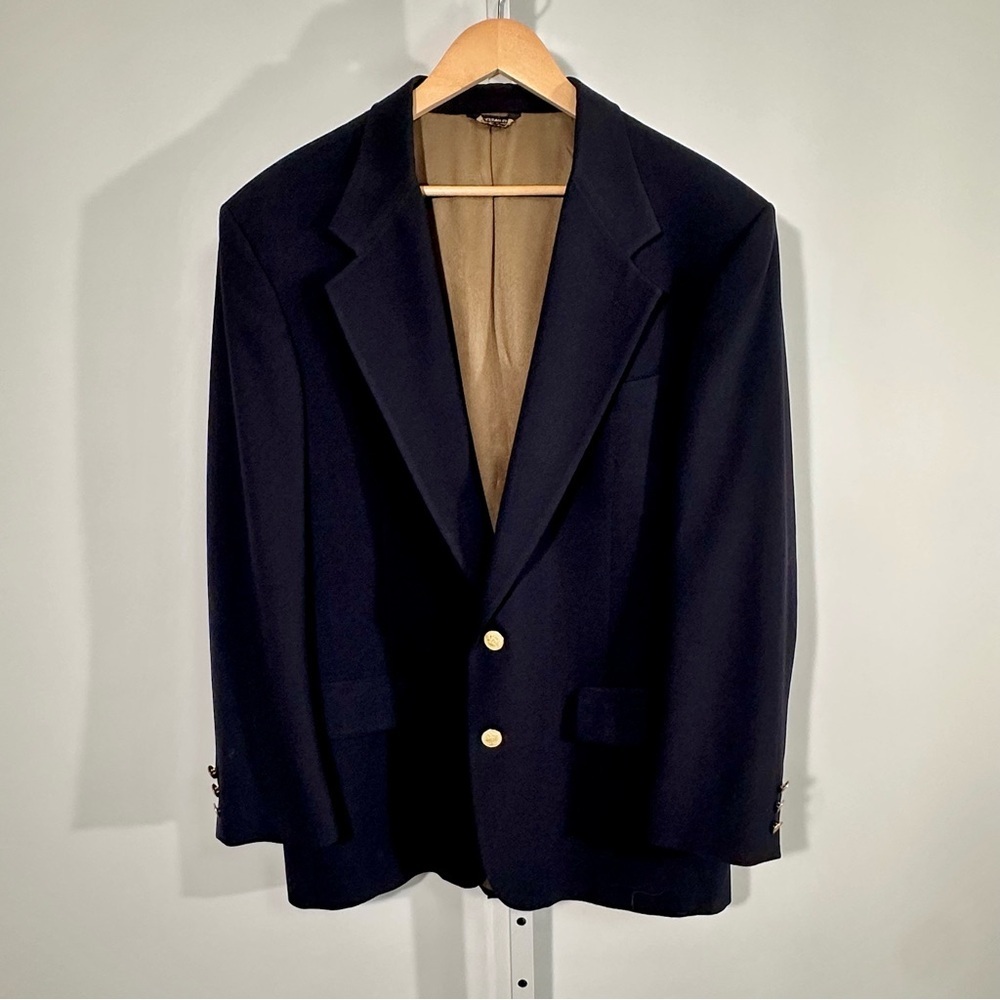 Bill Blass USA Men’s Navy Blazer Gold Buttons (prep, old money, academia 44R